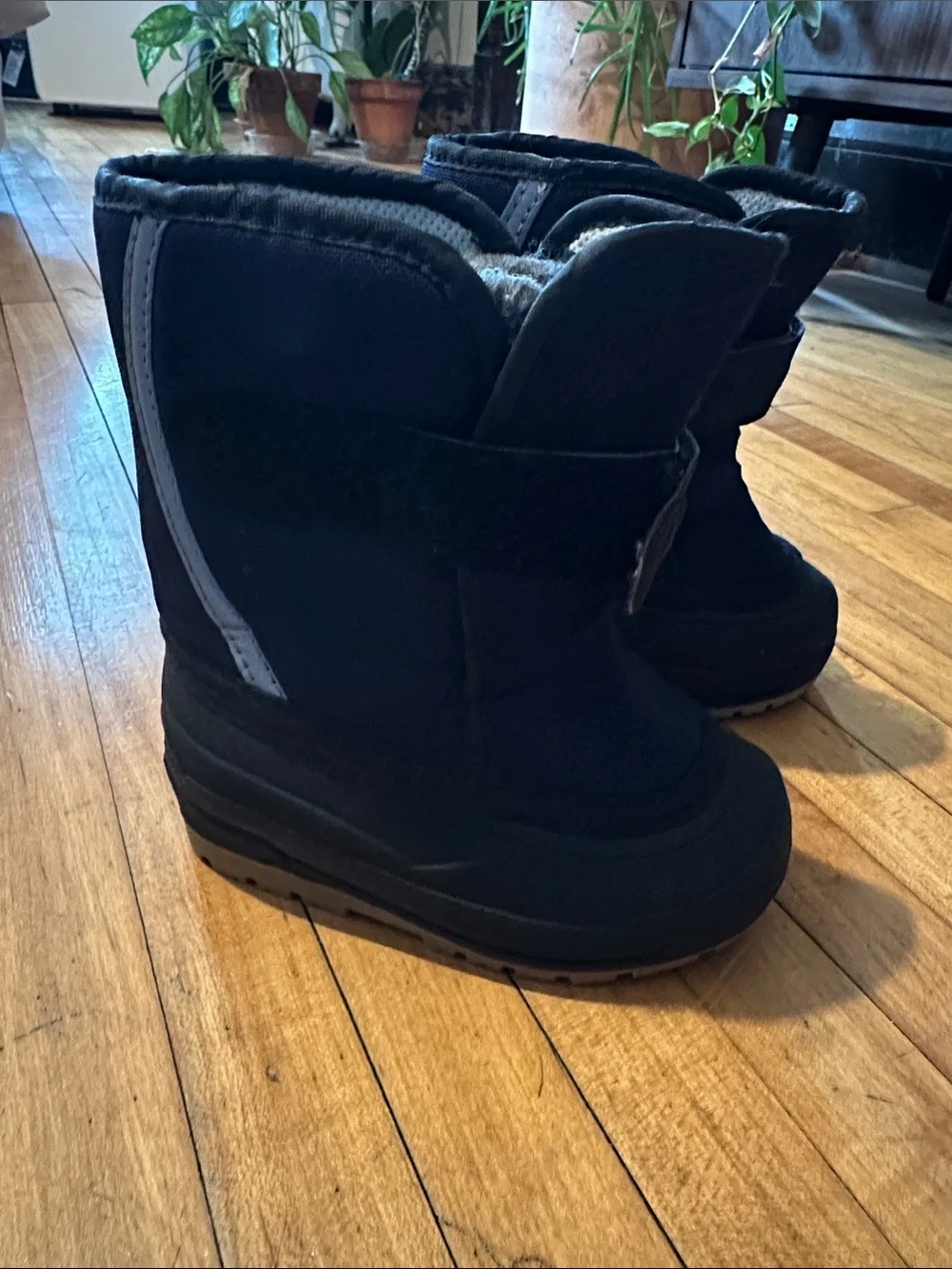 Kids Navy and Black LL Bean Winter Boots